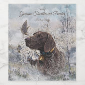 Duitse Staande Hond Wijn Etiket (Enkel label)