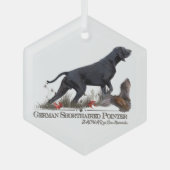 Duitse Staande Hond, ZACHAR Glas Ornament (Voorkant)