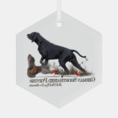 Duitse Staande Hond, ZACHAR Glas Ornament (Achterkant)