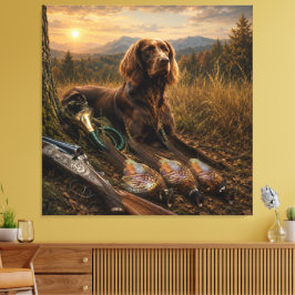 Duitse Staande Langhaar Jachtgezel Canvas Afdruk