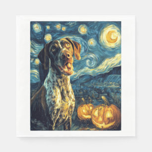 Duitse Staande Pointer 2 Schattige Hond Halloween Servet