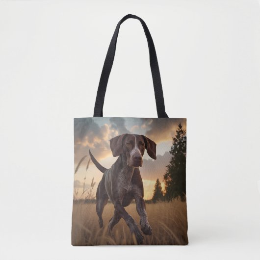Duitse Staande Pointer Elegante Schoudertas Tote Bag (Voorkant)