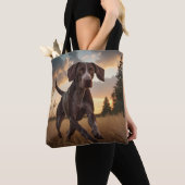 Duitse Staande Pointer Elegante Schoudertas Tote Bag (Dichtbij)