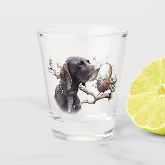 Duitse staande pointer, gsp shot glas (Voorkant)