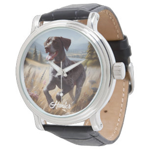 Duitse Staande Pointer hardlopend Horloge