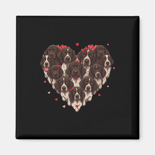 Duitse Staande Pointer Hart Valentijn Vrouwen Magneet (Voorkant)