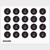 Duitse Staande Pointer Heks Grappig Halloween Ronde Sticker (Vel)
