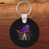 Duitse Staande Pointer Heks Grappig Halloween Sleutelhanger (Voorkant)