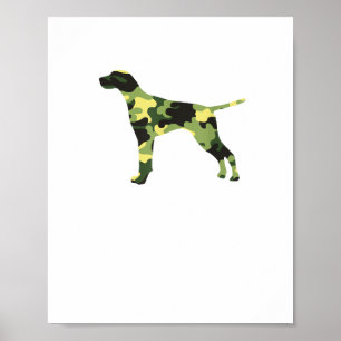Duitse Staande Pointer _ Hond Camouflage Silhouet Poster