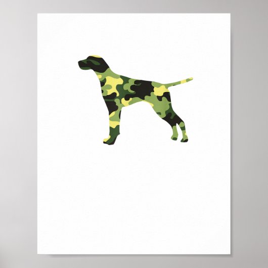 Duitse Staande Pointer _ Hond Camouflage Silhouet Poster (Voorkant)