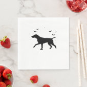Duitse Staande Pointer Hond Halloween Maan Sil Servet (Insitu)