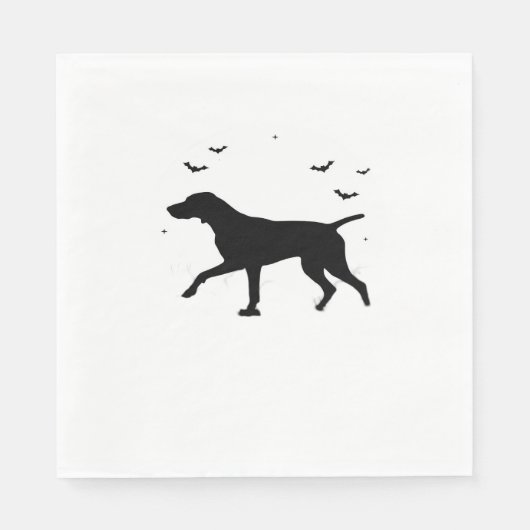 Duitse Staande Pointer Hond Halloween Maan Sil Servet (Voorkant)