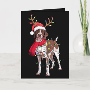 Duitse Staande Pointer Hond Kerst Gewei Kaart