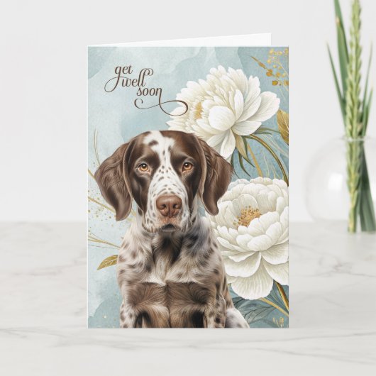 Duitse Staande Pointer Hond Magnolia's Beterschap Kaart (Voorkant)