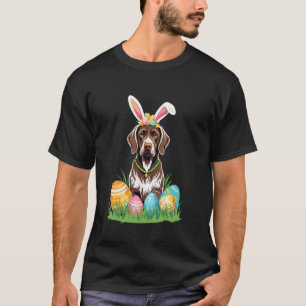 Duitse Staande Pointer Hond met Konijnenoren Pasen T-shirt