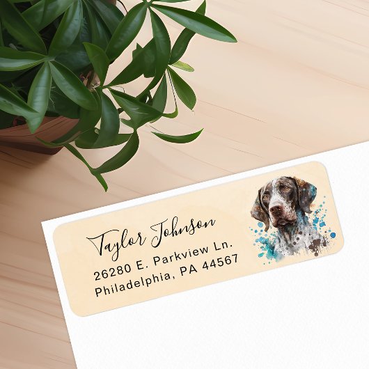 Duitse Staande Pointer Hond Retouradres Etiket