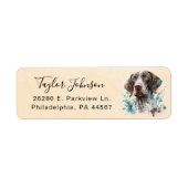 Duitse Staande Pointer Hond Retouradres Etiket (Voorkant)