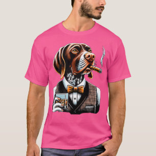 Duitse Staande Pointer Hond sigaar en Whiskey T-shirt