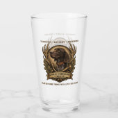 Duitse Staande Pointer, Jachthoorn Kunst Glas (Achterkant)