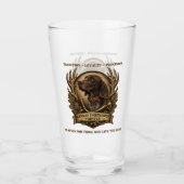 Duitse Staande Pointer, Jachthoorn Kunst Glas (Voorkant)