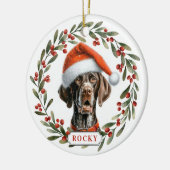 Duitse Staande Pointer Keramische Cirkel Ornament (Links)