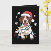 Duitse Staande Pointer Kerstlichtjes Hond Kaart (Gele Bloem)