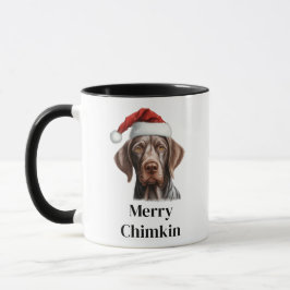 Duitse Staande Pointer Kerstman Hoed Kerstmis Mok