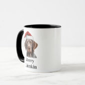 Duitse Staande Pointer Kerstman Hoed Kerstmis Mok (Voorkant links)