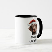 Duitse Staande Pointer Kerstman Hoed Kerstmis Mok (Voorkant rechts)