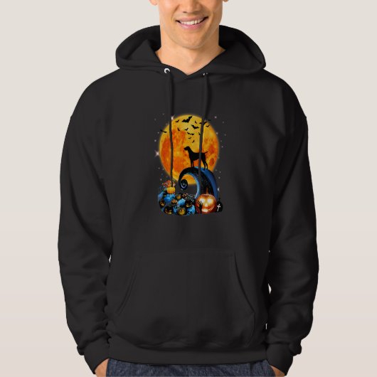 Duitse Staande Pointer Moon Cliff Pumpkin Hall Hoodie (Voorkant)