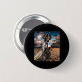 Duitse Staande Pointer Patriottisch Strand Ronde Button 5,7 Cm (Voorkant /achterkant)
