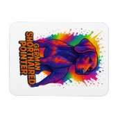 Duitse Staande Pointer Pop Art – Kleurrijk Neon Magneet (Horizontaal)