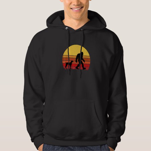 Duitse Staande Pointer Retro Hond Hoodie (Voorkant)