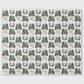 Duitse Staande Pointer Retro Vrachtwagen Monogram Cadeaupapier (Vlak)