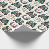 Duitse Staande Pointer Retro Vrachtwagen Monogram Cadeaupapier (Hoek)