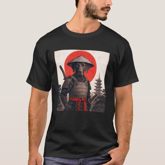 Duitse Staande Pointer Samurai Krijger Japans T-shirt (Voorkant)