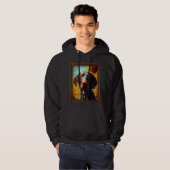 Duitse Staande Pointer Schildert Zonnebloem Bloems Hoodie (Voorkant volledig)