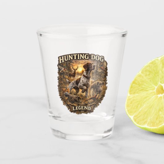 Duitse staande pointer shot glas (Voorkant)