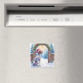 Duitse Staande Pointer Sneeuw Poort Kerstman Hoed Magneet (Insitu (Vaatwasser))