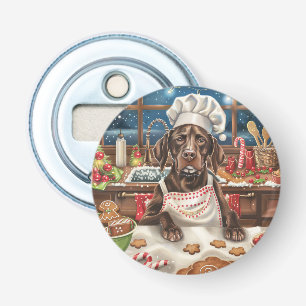 Duitse Staande Pointer Vakantie Bakken: Feestelijk Button Flesopener