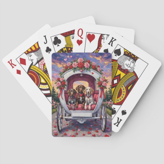 Duitse Staande Pointer Valentijnsdag Pokerkaarten (Achterkant)