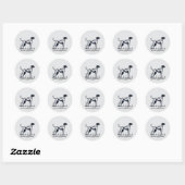 Duitse Staande Pointer Wijzend Silhouet Ronde Sticker (Vel)