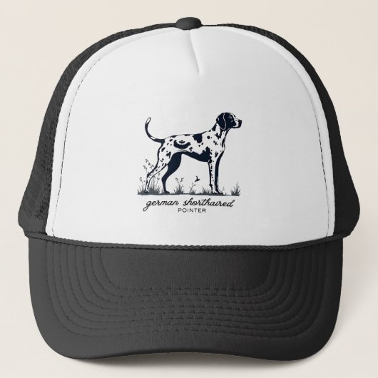 Duitse Staande Pointer Wijzend Silhouet Trucker Pet (Voorkant)