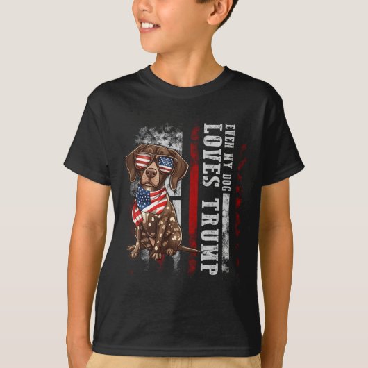 Duitse Staande Pointer Zelfs Mijn Hond Liefheeft T T-shirt (Voorkant)