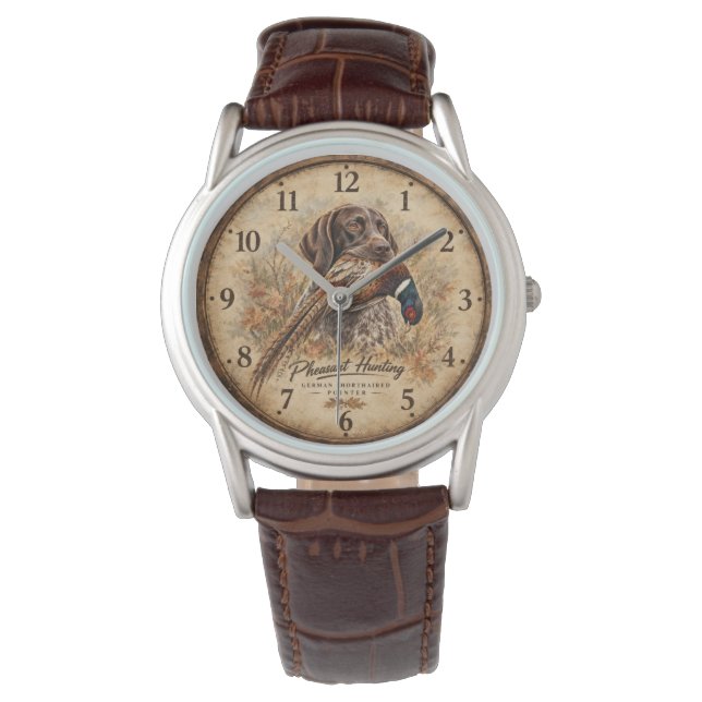 Duitse staande pointers  horloge (Voorkant)