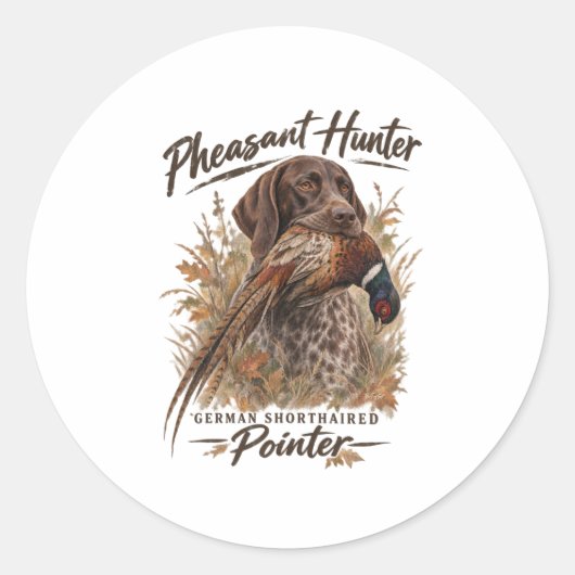 Duitse staande pointers ronde sticker (Voorkant)