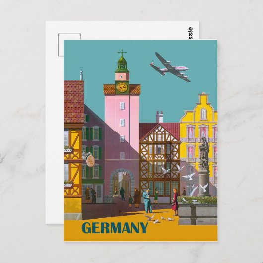 Duitse stad, poster briefkaart (Voorkant / Achterkant)