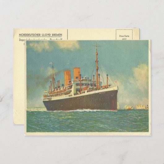 Duitse Steamer Dresden van Engeland Briefkaart (Voorkant / Achterkant)