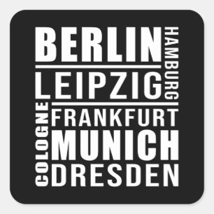 Duitse steden Duitsland City Cityscape Funny Gift Vierkante Sticker