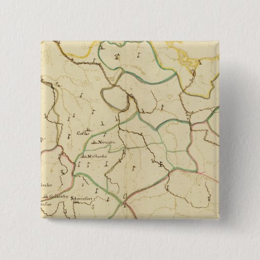 Duitse steden vierkante button 5,1 cm (Voorkant)